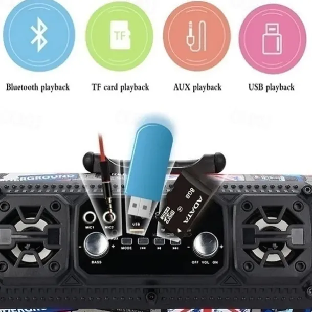 New USB /AUX/ TF Card Phone PC Subwoofer Speakerphone Wireless Bluetooth Portable Speaker Surround Stereo Outdoor Speaker