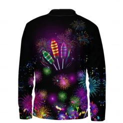 New Year Men's Graphic Happy New Year Hoodies Daily Casual Long Sleeve Stand Collar Vacation Going out Streetwear Black Print Spring & Fall Designer