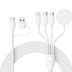 Newest 1.2m New Arrival 3 In 1 Mobile Phone Fast Charge Cable Customized Different Colors 4 in 1 watch & phone charger cable