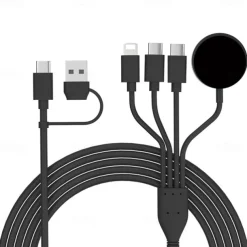 Newest 1.2m New Arrival 3 In 1 Mobile Phone Fast Charge Cable Customized Different Colors 4 in 1 watch & phone charger cable