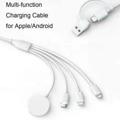 Newest 1.2m New Arrival 3 In 1 Mobile Phone Fast Charge Cable Customized Different Colors 4 in 1 watch & phone charger cable