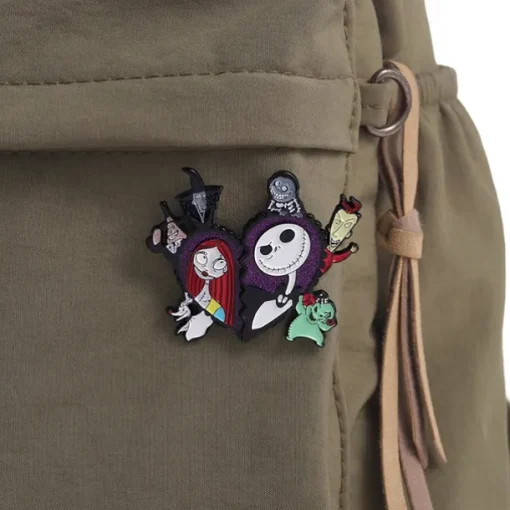 Night Before Christmas Enamel Pin - Creative Cute Jack Sally Gifts for Fans Cartoon Pin for Clothes Backpack Bag Hat Collection