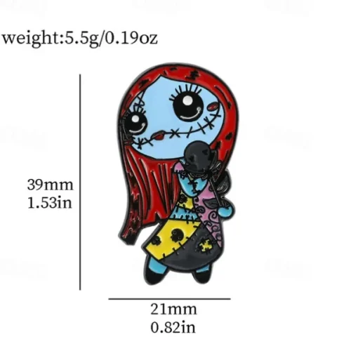 Night Before Christmas Enamel Pin - Creative Cute Jack Sally Gifts for Fans Cartoon Pin for Clothes Backpack Bag Hat Collection