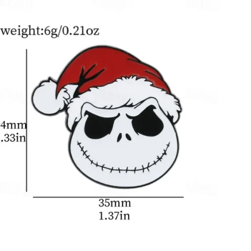 Night Before Christmas Enamel Pin - Creative Cute Jack Sally Gifts for Fans Cartoon Pin for Clothes Backpack Bag Hat Collection
