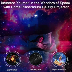 Night Light Galaxy Projector Starry Sky Projector Rotate Planetarium Lamp For Kids Bedroom Valentines Day Gift Wedding Deco