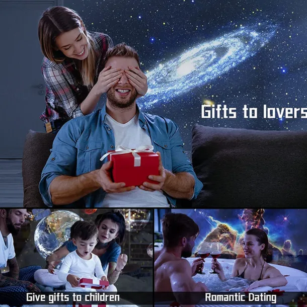 Night Light Galaxy Projector Starry Sky Projector Rotate Planetarium Lamp For Kids Bedroom Valentines Day Gift Wedding Deco