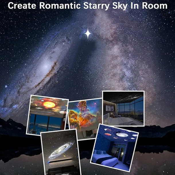 Night Light Galaxy Projector Starry Sky Projector Rotate Planetarium Lamp For Kids Bedroom Valentines Day Gift Wedding Deco