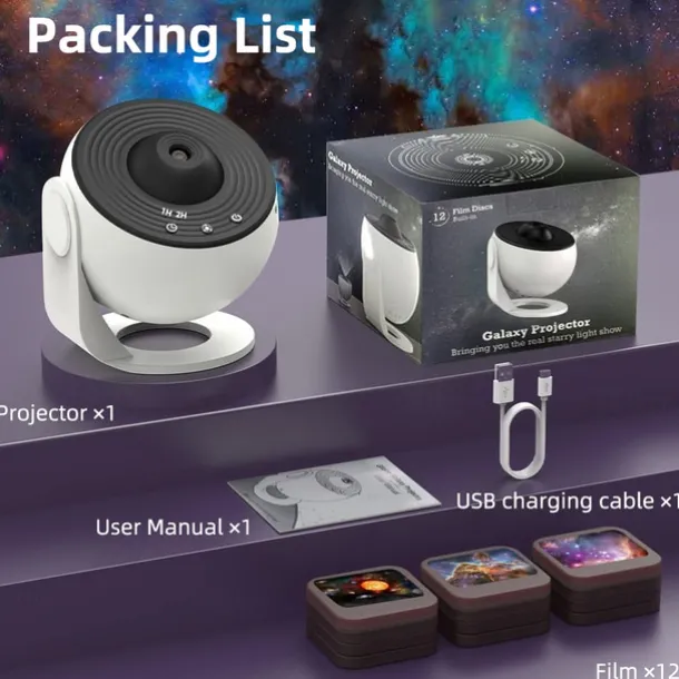 Night Light Galaxy Projector Starry Sky Projector Rotate Planetarium Lamp For Kids Bedroom Valentines Day Gift Wedding Deco