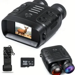 Night Vision Goggles With 5X Digital Zoom Camera NV Binoculars Telescope With Long Infrared Viewing Distance At Night For Hunting And Camping (Built-in Rechargeable Battery)