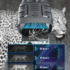 Night Vision Goggles With 5X Digital Zoom Camera NV Binoculars Telescope With Long Infrared Viewing Distance At Night For Hunting And Camping (Built-in Rechargeable Battery)