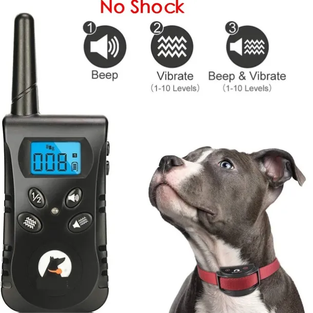 No Shock Pet Dog Training Collar No Prongs Waterproof Humane Sound Vibration Collar Rechargeable Up to 1600Ft Remote Range