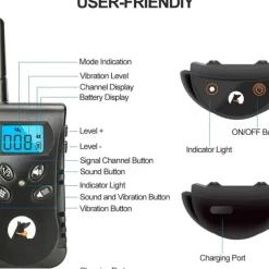 No Shock Pet Dog Training Collar No Prongs Waterproof Humane Sound Vibration Collar Rechargeable Up to 1600Ft Remote Range