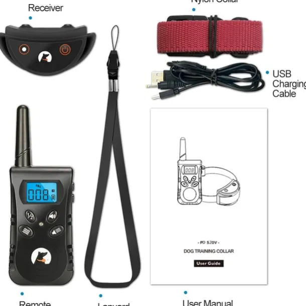 No Shock Pet Dog Training Collar No Prongs Waterproof Humane Sound Vibration Collar Rechargeable Up to 1600Ft Remote Range