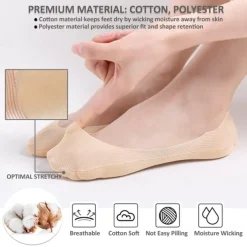 No Show Socks Womens Ultra Low Cut Liner Socks Non Slip Hidden Invisible for Flats Boat