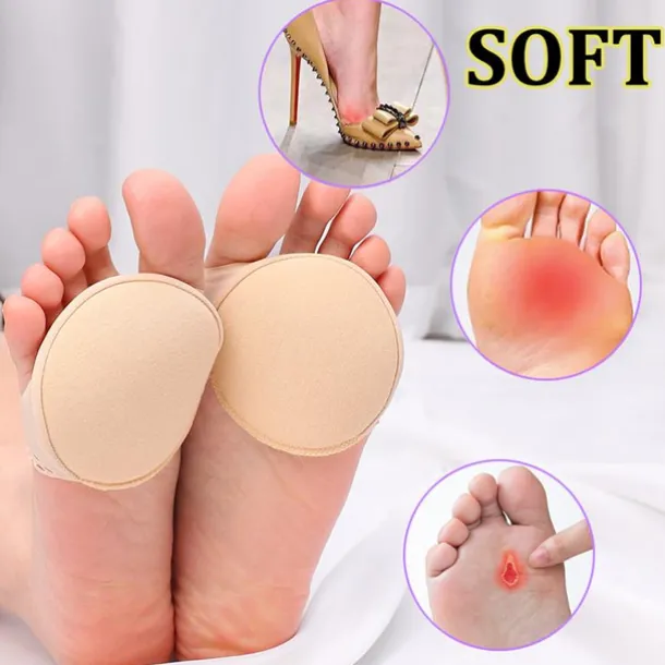 Non-Slip Metatarsal Pads – Soft Cushions for Forefoot Pain Relief, Breathable Pressure-Relief Pads for High Heels and Daily Comfort, Available in Beige and Black