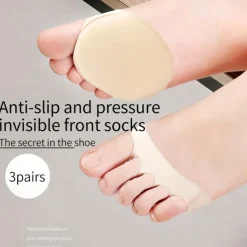 Non-Slip Metatarsal Pads – Soft Cushions for Forefoot Pain Relief, Breathable Pressure-Relief Pads for High Heels and Daily Comfort, Available in Beige and Black