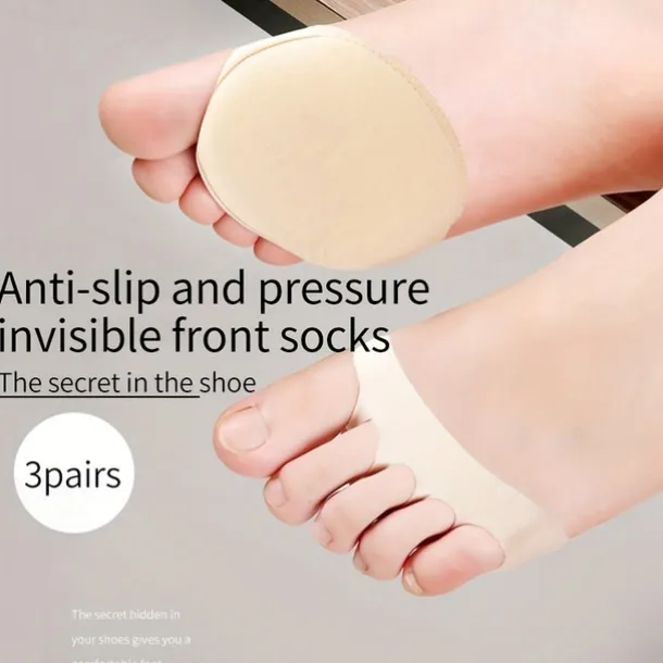 Non-Slip Metatarsal Pads – Soft Cushions for Forefoot Pain Relief, Breathable Pressure-Relief Pads for High Heels and Daily Comfort, Available in Beige and Black