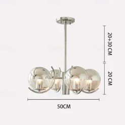 Nordic Creative Chrome Ceiling Chandelier Modern Chrome LED Ceiling Chandelier Art Exhibition Pendant Lights Electroplated Body LED Lighting 3/4/5 Light Head 110-240V
