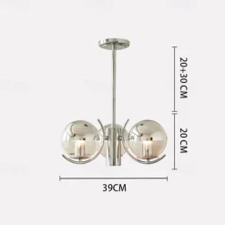 Nordic Creative Chrome Ceiling Chandelier Modern Chrome LED Ceiling Chandelier Art Exhibition Pendant Lights Electroplated Body LED Lighting 3/4/5 Light Head 110-240V