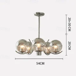 Nordic Creative Chrome Ceiling Chandelier Modern Chrome LED Ceiling Chandelier Art Exhibition Pendant Lights Electroplated Body LED Lighting 3/4/5 Light Head 110-240V