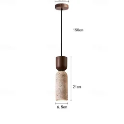 Nordic Modern Natural Stone Pendant Lamp E27 Light Source Single Head Ceiling Lamp Wooden Bedroom Bedside Hanging Line Lamp 24cm 85-265V