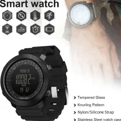 NORTH EDGE Apache Men Digital Watches Waterproof 50M Running Swimming Men Tactical Sport Watch Outdoor Sports Survival Military Watches for Men, Compass, Pedometer Calories
