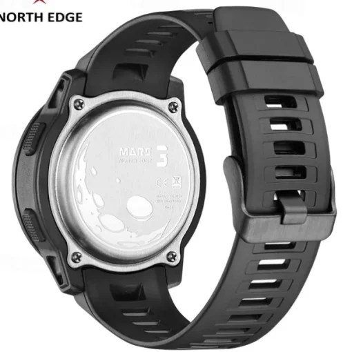 NORTH EDGE Mars 3 Men's Military Watch Digital Carbon Fiber Case For Man Waterproof 50M Sports Watches World Time LED Wristwatch