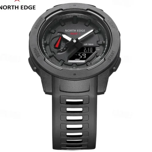 NORTH EDGE Mars 3 Men's Military Watch Digital Carbon Fiber Case For Man Waterproof 50M Sports Watches World Time LED Wristwatch