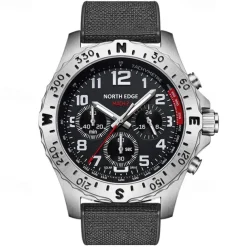 NORTH EDGE Men Quartz Watch Business Digital dial Luminous Waterproof Nylon Strap Watch