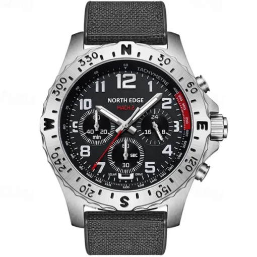 NORTH EDGE Men Quartz Watch Business Digital dial Luminous Waterproof Nylon Strap Watch