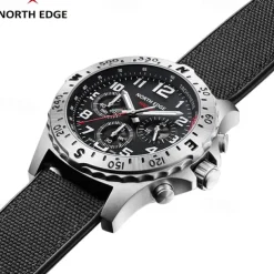 NORTH EDGE Men Quartz Watch Business Digital dial Luminous Waterproof Nylon Strap Watch