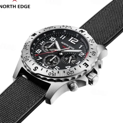 NORTH EDGE Men Quartz Watch Business Digital dial Luminous Waterproof Nylon Strap Watch