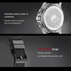 NORTH EDGE Men Quartz Watch Business Digital dial Luminous Waterproof Nylon Strap Watch