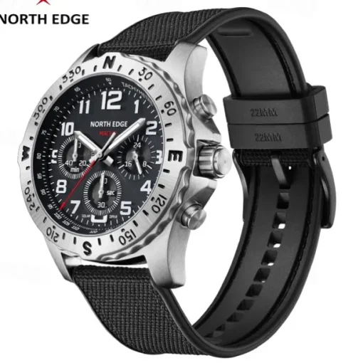 NORTH EDGE Men Quartz Watch Business Digital dial Luminous Waterproof Nylon Strap Watch