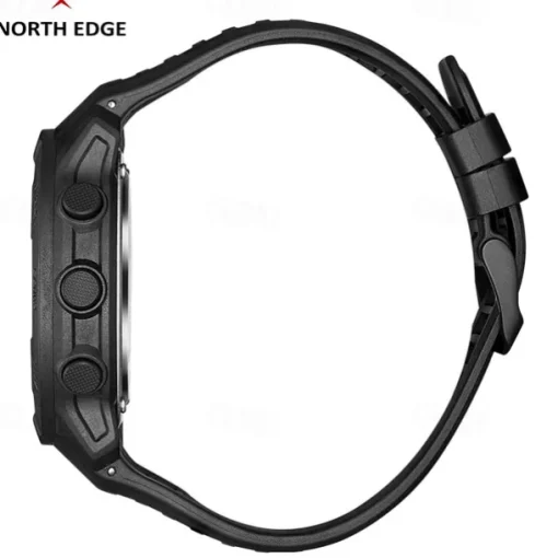 NORTH EDGE Men's Digital Watch Carbon Fiber Case For Man Sports Running Swimming WR50M Watch Altimeter Barometer Compass Thermometer Stopwatch Countdown Timer Pedometer Metronome