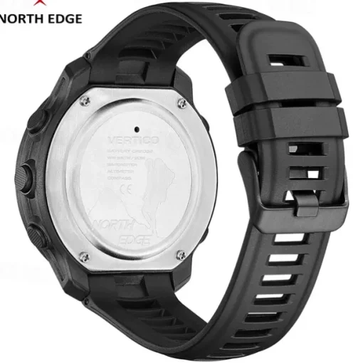 NORTH EDGE Men's Digital Watch Carbon Fiber Case For Man Sports Running Swimming WR50M Watch Altimeter Barometer Compass Thermometer Stopwatch Countdown Timer Pedometer Metronome