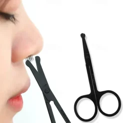 Nose Hair Scissors Stainless Steel Round Head Beauty Trimmer Nose Hair Trimmers Portable Ergonomics Nose Hair Cutter Tools