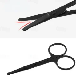 Nose Hair Scissors Stainless Steel Round Head Beauty Trimmer Nose Hair Trimmers Portable Ergonomics Nose Hair Cutter Tools