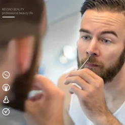 Nose Hair Scissors Stainless Steel Round Head Beauty Trimmer Nose Hair Trimmers Portable Ergonomics Nose Hair Cutter Tools