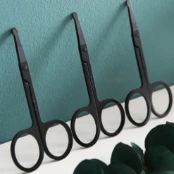 Nose Hair Scissors Stainless Steel Round Head Beauty Trimmer Nose Hair Trimmers Portable Ergonomics Nose Hair Cutter Tools