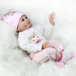 NPKCOLLECTION 22 inch Reborn Doll Baby & Toddler Toy Baby Girl Reborn Baby Doll Newborn lifelike Lovely Parent-Child Interaction Hand Applied Eyelashes with Clothes and Accessories for Girls