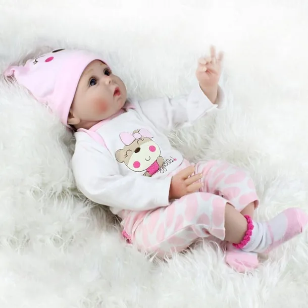 NPKCOLLECTION 22 inch Reborn Doll Baby & Toddler Toy Baby Girl Reborn Baby Doll Newborn lifelike Lovely Parent-Child Interaction Hand Applied Eyelashes with Clothes and Accessories for Girls