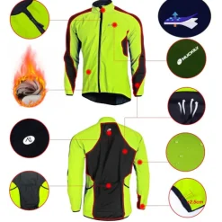 Nuckily Men's Cycling Jacket with Pants Fleece Jacket Winter Thermal Warm Windproof 3D Pad Breathable Bike Windbreaker Clothing Suit Mountain Bike MTB Road Bike Cycling Green Red Blue Bike Wear