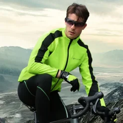 Nuckily Men's Cycling Jacket with Pants Fleece Jacket Winter Thermal Warm Windproof 3D Pad Breathable Bike Windbreaker Clothing Suit Mountain Bike MTB Road Bike Cycling Green Red Blue Bike Wear