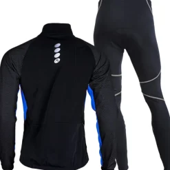 Nuckily Men's Cycling Jacket with Pants Fleece Jacket Winter Thermal Warm Windproof 3D Pad Breathable Bike Windbreaker Clothing Suit Mountain Bike MTB Road Bike Cycling Green Red Blue Bike Wear