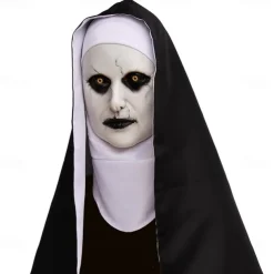 Nun Mask Nun Scary Latex Mask Halloween Party Scary Full Head Costume Mask Easy Halloween Costumes