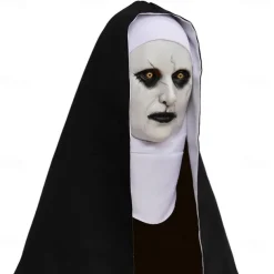 Nun Mask Nun Scary Latex Mask Halloween Party Scary Full Head Costume Mask Easy Halloween Costumes