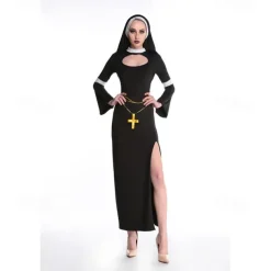 Nun Priest Couples Cosplay Costume Couples' Costumes Adults' Men's Women's Cosplay Sexy Costume Carnival Masquerade Easy Carnival Costume