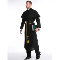 Nun Priest Couples Cosplay Costume Couples' Costumes Adults' Men's Women's Cosplay Sexy Costume Carnival Masquerade Easy Carnival Costume