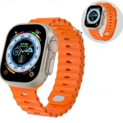 Ocean Band Compatible with Apple Watch band 38mm 40mm 41mm 42mm 44mm 45mm 49mm Waterproof Adjustable Women Men Silicone Strap Replacement Wristband for iwatch Series Ultra 8 7 6 5 4 3 2 1 SE